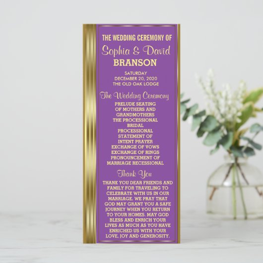 金ゴールド王室のパープル結婚のカスタム計画 プログラム (スタンド正面)