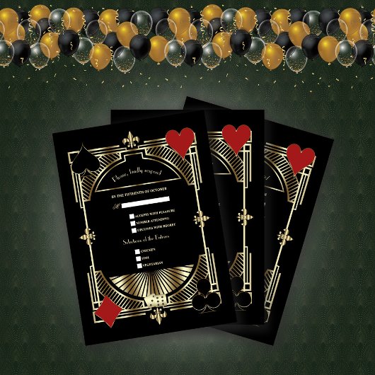 金ゴールド王室のフルーアデリス素晴らしギャツビー結婚ズ 出欠カード