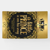 金ゴールド王室のブラッククラウンベビーシャワーボーイ3 横断幕 (横)