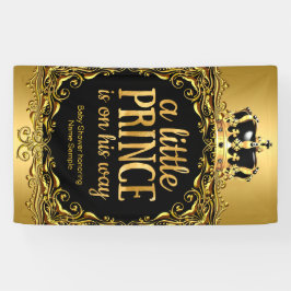 金ゴールド王室のブラッククラウンベビーシャワーボーイ3 横断幕