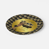 金ゴールド王室のブラックプリンスクラウンベビーシャワーエスニック ペーパープレート (アングル)