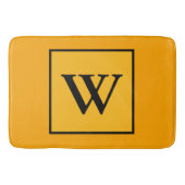 金ゴールド王室のブラックモノグラム幾何学模様 バスマット (正面)