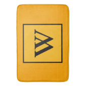 金ゴールド王室のブラックモノグラム幾何学模様 バスマット (正面縦)