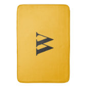 金ゴールド王室のブラックモノグラム バスマット (正面縦)