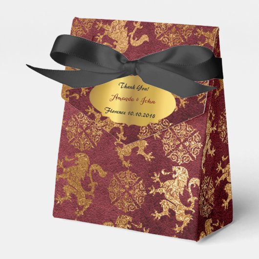 金ゴールド王室のブルゴーニュ・ライオンズ フェイバーボックス (正面サイド)