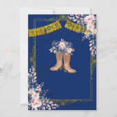 金ゴールド王室のブルーのセノールまたはセノリタの性別の表示 招待状 (裏面)