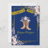 金ゴールド王室のブルーMis QuinceメキシコMis XV 招待状 (裏面)