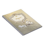金ゴールド王室のプリンセスストーリーブックキャリッジ&ユニコーン ノートブック (右側)