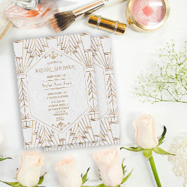 金ゴールド王室のホワ素晴らしイトギャツビー1920sブライダルシャワー 招待状