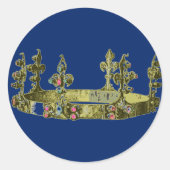 金ゴールド王室の冠 ラウンドシール (正面)