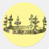 金ゴールド王室の冠 ラウンドシール (正面)