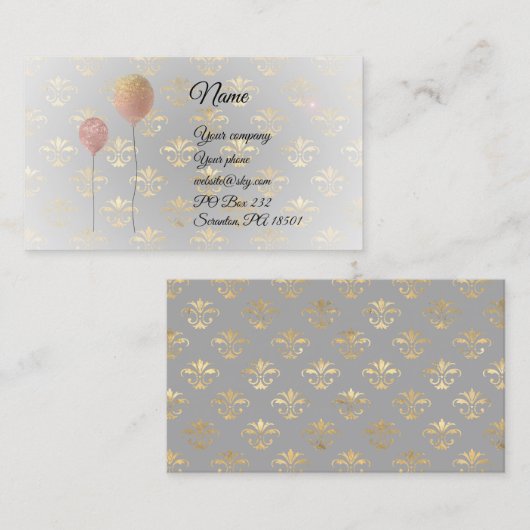 金ゴールド王室の名刺の吹き出し 名刺 (正面/裏面)