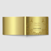 金ゴールド王室の抽象芸術ピーコッ結婚クズゲストブック ゲストブック (全面)