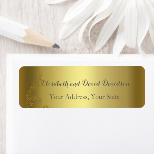 金ゴールド王室の抽象芸術ピーコ結婚ック住所 シール (インサイチュ)