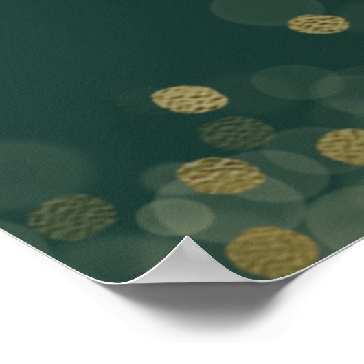 金ゴールド甘い16バルーンエメラルドグリーンウェルカムサイン ポスター (角)