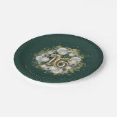 金ゴールド甘い16日バルーンパーティーエメラルドグリーン ペーパープレート (アングル)