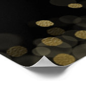 金ゴールド甘い16日バルーン黒いウェルカムサイン ポスター (角)