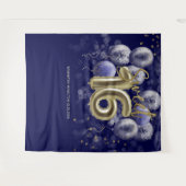 金ゴールド甘い16日間のバルーン王室のブルー背景 タペストリー (正面(横))