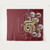 金ゴールド甘い16日間の風船ブルゴーニュの背景 タペストリー (正面(横))