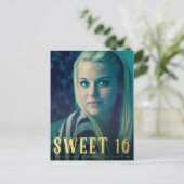 金ゴールド甘い16 16パーティー写真はがき インビテーションポストカード (スタンド正面)