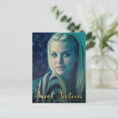 金ゴールド甘い16 16パーティー写真はがき インビテーションポストカード (スタンド正面)