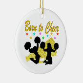 金ゴールド生まれへ応援MEGAPHONEチアリーダー セラミックオーナメント (右)