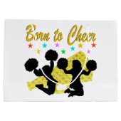 金ゴールド生まれへ応援MEGAPHONEチアリーダー ラージペーパーバッグ (裏面)