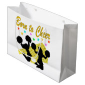 金ゴールド生まれへ応援MEGAPHONEチアリーダー ラージペーパーバッグ (正面アングル)