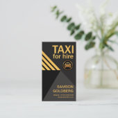 金ゴールド用タクシーストライプ矢印タクシー 名刺 (スタンド正面)