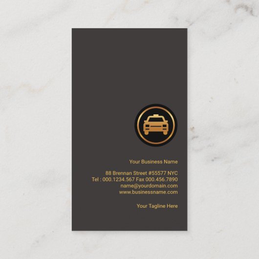 金ゴールド用タクシーストライプ矢印タクシー 名刺 (裏面)