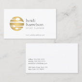 金ゴールド用フラットウェアロゴイベントプランナー、ケータリング 名刺 (正面/裏面)