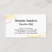 金ゴールド用具ロゴ |フライパンとフード 名刺 (裏面)