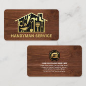 金ゴールド用手作りツール木目ホーム 名刺 (正面/裏面)
