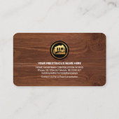 金ゴールド用手作りツール木目ホーム 名刺 (裏面)