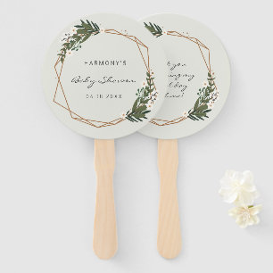 金ゴールド男女兼用幾何学的ボホベイビーシャワー ハンドファン