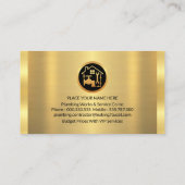 金ゴールド画層上の給排水衛生設備配管アイコン 名刺 (裏面)