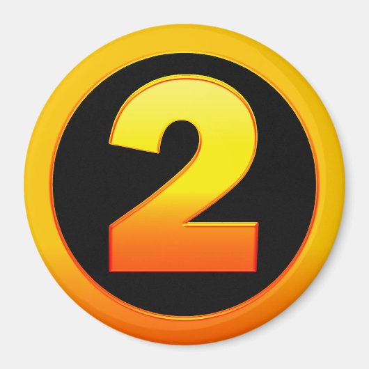 金ゴールド番号2 マグネット (正面)