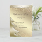 金ゴールド発光高級企業のクリスマスパーティー 招待状 (スタンド正面)