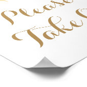 金ゴールド白い花の看板ポスターを一枚持って ポスター (角)