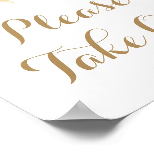 金ゴールド白い花の看板ポスターを一枚持って ポスター (角)