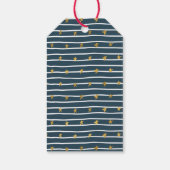 金ゴールド白い青の星とストライプ ギフトタグ (裏面)