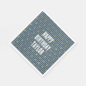 金ゴールド白い青の星とストライプ スタンダードランチョンナプキン (角)