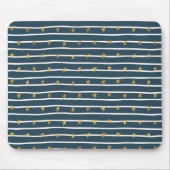 金ゴールド白い青の星とストライプ マウスパッド (正面)