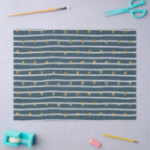 金ゴールド白い青の星とストライプ 薄葉紙 (クラフト)