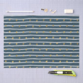 金ゴールド白い青の星とストライプ 薄葉紙 (クラフト)