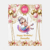 金ゴールド白おばあおもしろいちゃんの毛布パーソナライズされた フリースブランケット (正面)