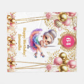 金ゴールド白おばあおもしろいちゃんの毛布パーソナライズされた フリースブランケット (正面(横))