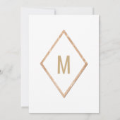 金ゴールド白きらめくグリッターシークイン誕生日 招待状 (裏面)