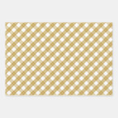 金ゴールド白の混合パタ素朴ーン鹿の森のプレイド ラッピングペーパーシート (正面)