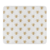 金ゴールド白の金属フェイクなホイルの写真効果の蜂 カッティングボード (正面)